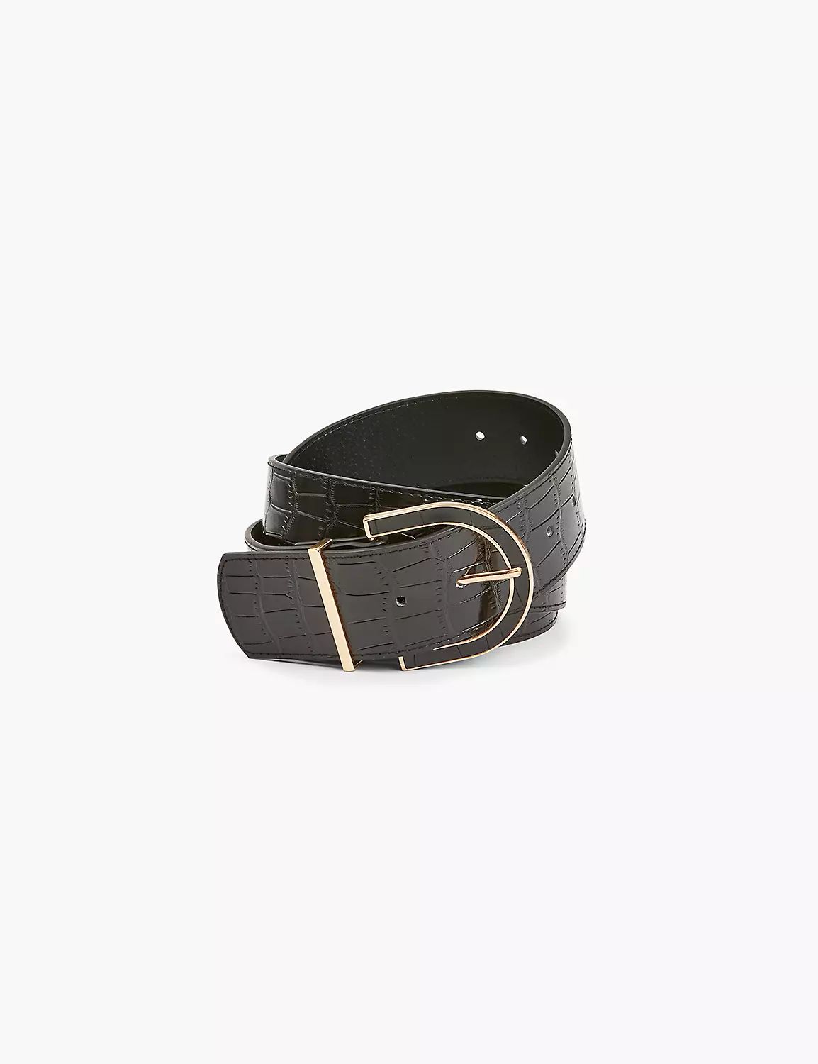 Faux-Leather Croco Print Belt | LaneBryant | Lane Bryant (US)