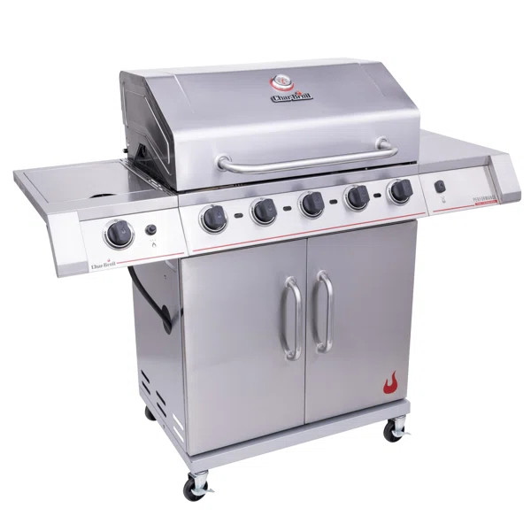 Char-Broil 5 - Burner Liquid Propane Infrared 38000 BTU Gas Grill with Side Burner and Cabinet | Wayfair North America