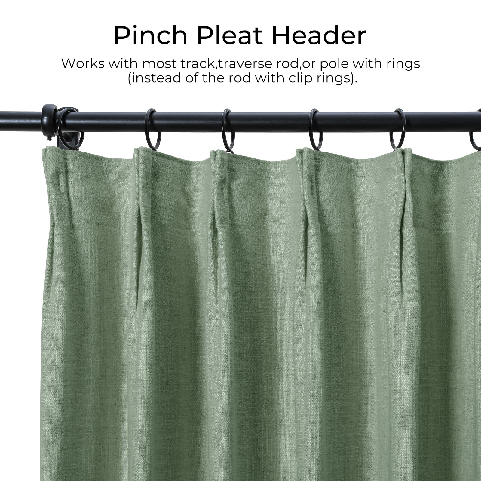 TWOPAGES 52 W x 96 L inch Pinch Pleat Unlined Darkening Drape Faux Linen Curtain Drapery Panel fo... | Amazon (US)