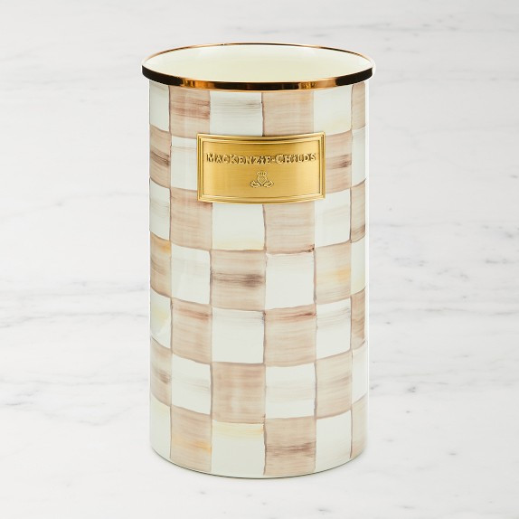 MacKenzie-Childs Mocha Check Utensil Holder | Williams-Sonoma