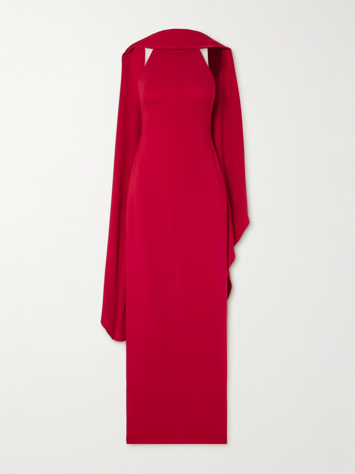 Solace London - Emerson Draped Open-back Crepe Halterneck Gown - Red | NET-A-PORTER (UK & EU)