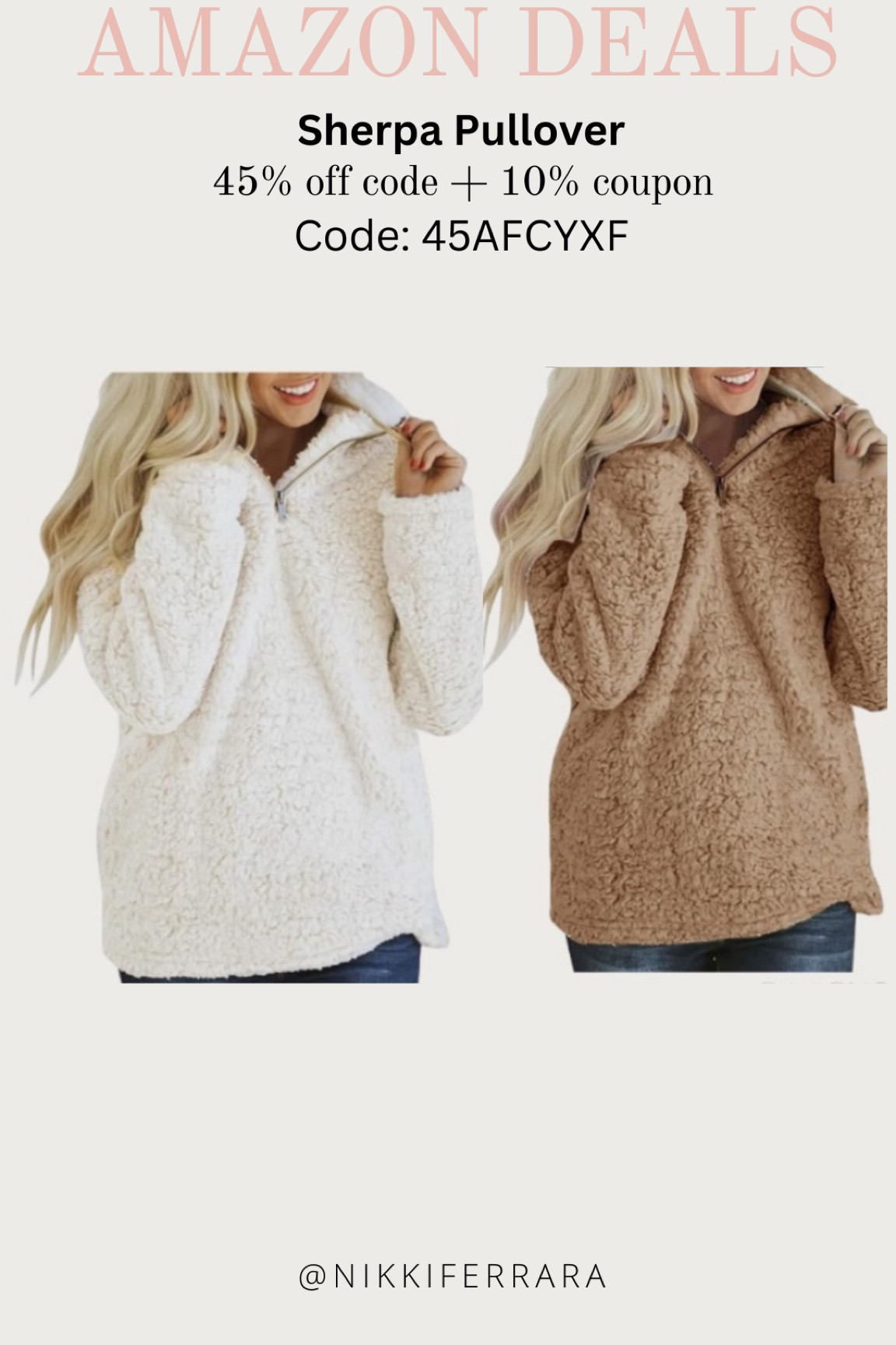 AMAZON Bestselling Sherpa Pullover 45% off CODE + 10% coupon!!!

Sherpa, jacket, Amazon, Amazon jacket, Amazon deal, Amazon review 

#LTKCyberWeek #LTKHoliday #LTKGiftGuide