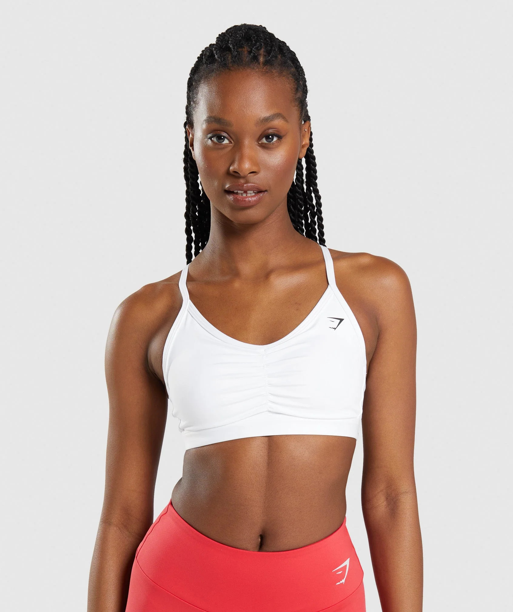 Gymshark Ruched Sports Bra - White | Gymshark (Global)