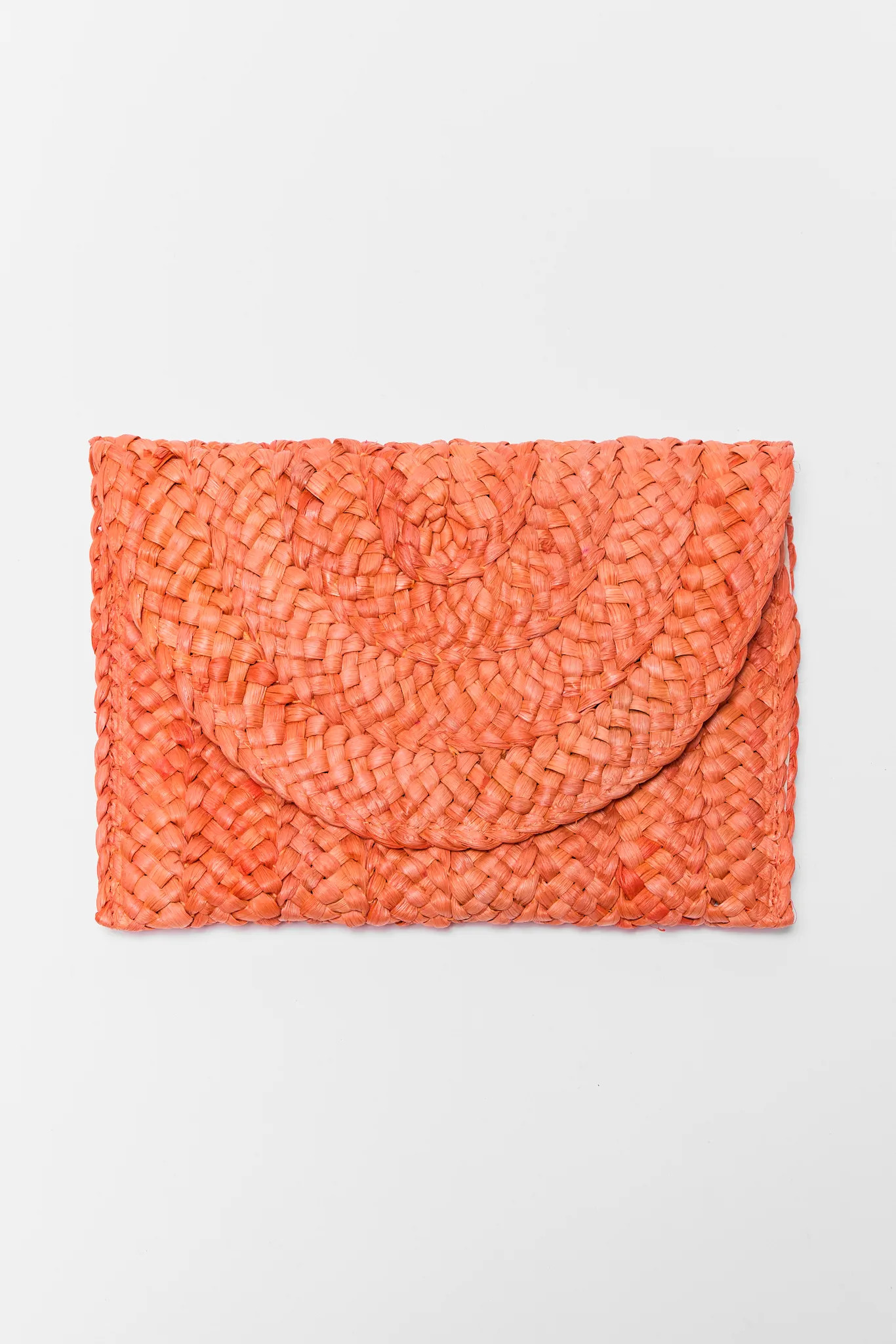 Simone Orange Woven Clutch | Avara
