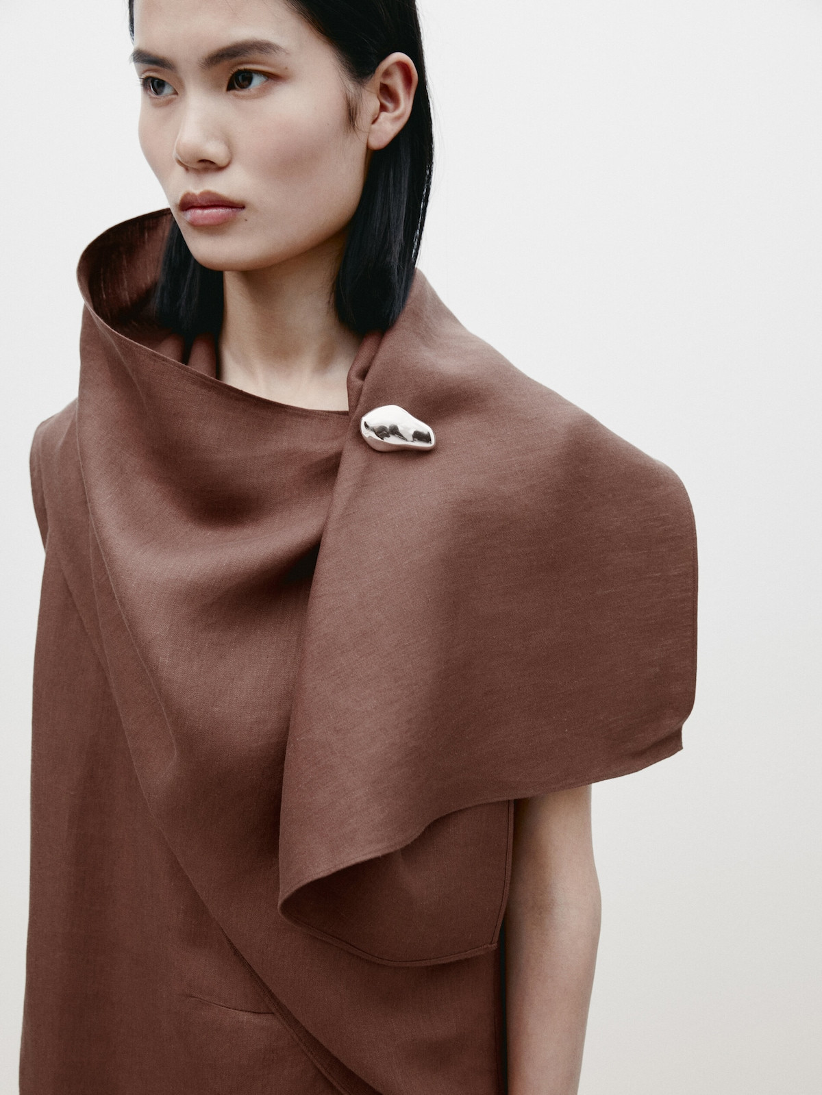 Linen cape dress - Limited Edition | Massimo Dutti US