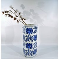 Vintage Porcelain Umbrella Stand/Blue Accent Traditional Style Umbrella Stand/ Flowers Arrangement Stand | Etsy (US)