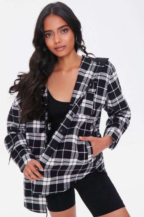Hooded Plaid Flannel Shirt | Forever 21 (US)