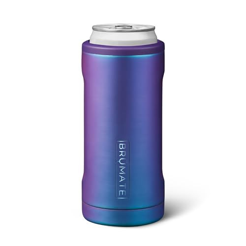 BrüMate Hopsulator Slim Can Cooler Insulated for 12oz Slim Cans | Skinny Can Insulated Stainless Steel Drink Holder for Hard Seltzer, Beer, Soda, and Energy Drinks (Dark Aura) | Amazon (US)