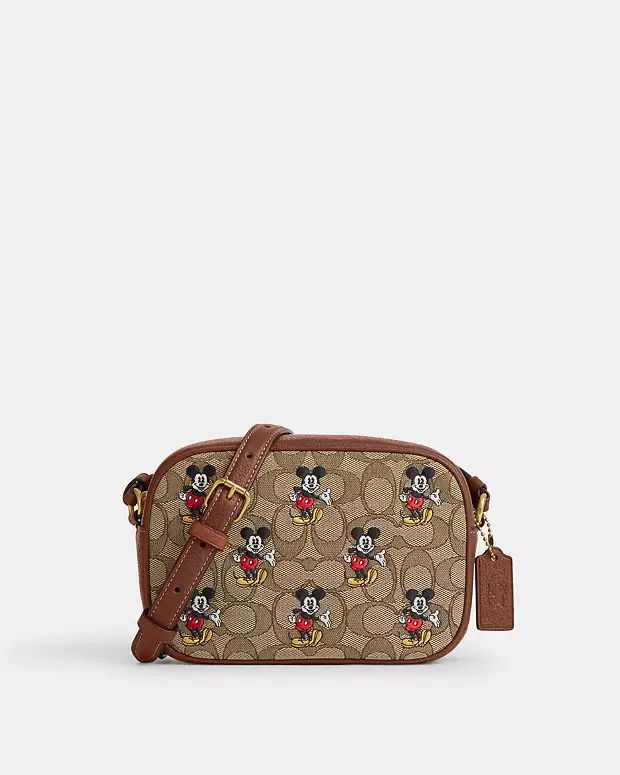 Disney X Coach Mini Jamie Camera Bag In Signature Jacquard With Mickey Mouse Print | Coach Outlet