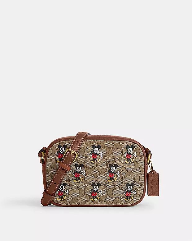 Disney X Coach Mini Jamie Camera Bag In Signature Jacquard With Mickey Mouse Print | Coach Outlet