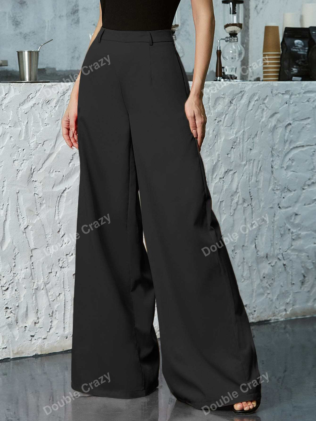 Double Crazy Pocket Side Wide Leg Pants | SHEIN