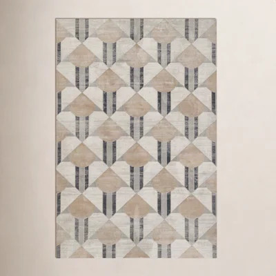 Solage Charcoal Geometric Rug | Joss & Main