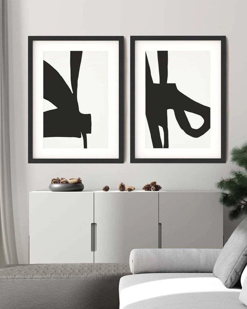 Modern Monochrome - Print Set Of 2 | Abstract House