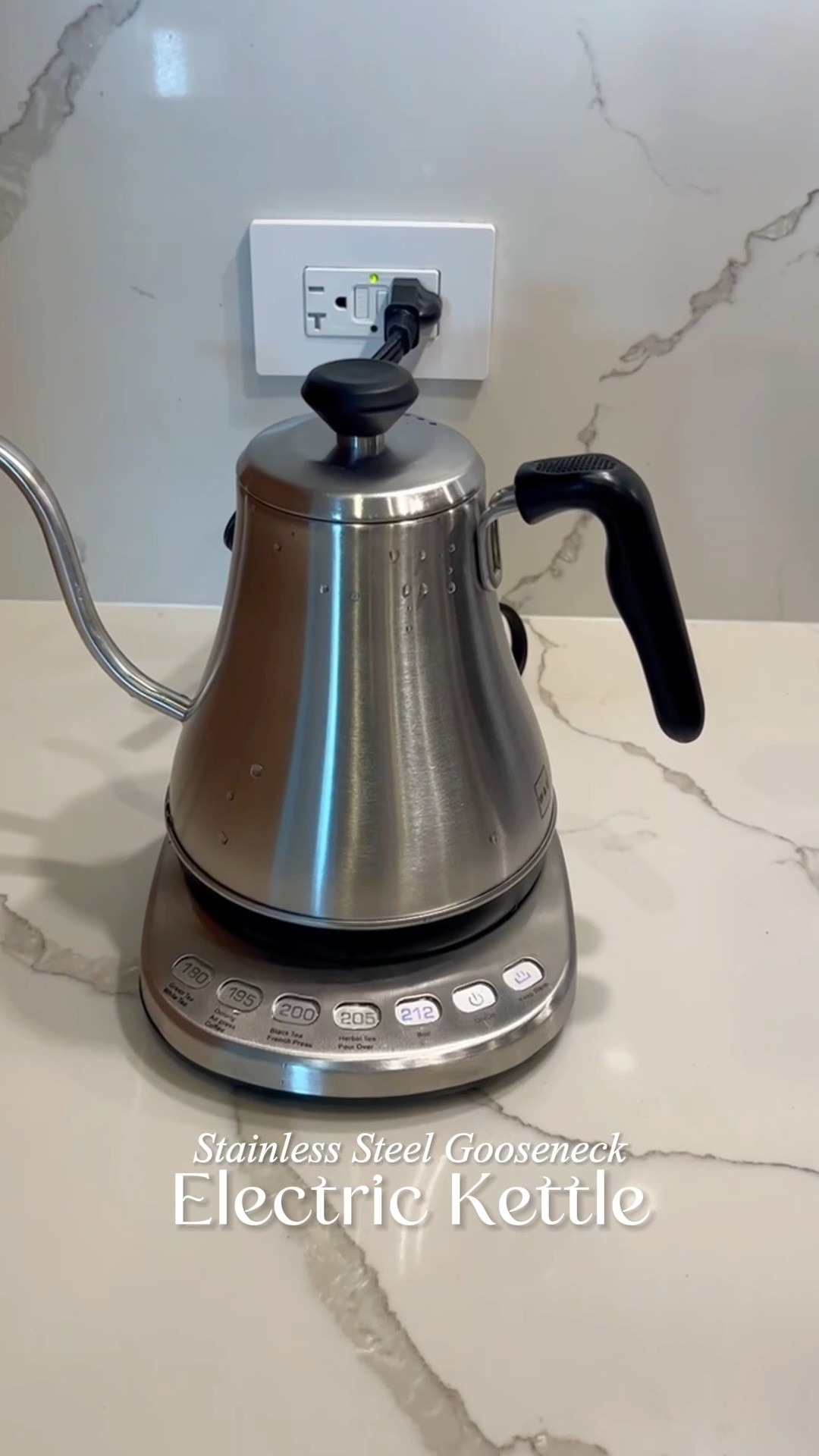 This Willow & Everett Gooseneck Electric Kettle brings effortless elegance to your kitchen counter or coffee bar station. Featuring a timeless stainless steel finish, ergonomic stay-cool handle, and compact heating base, it blends seamlessly into modern, farmhouse, or minimalist decor 🤍 Perfect for home decorators, apartment hosts, and creators building a stylish, cohesive coffee or tea bar station. 🏡  #coffeebar #kitchendecor #minimalistkitchen #hostingessentials #kitchenappliances #smartliving #healthyhome #kitchenhacks #teatime 

#LTKHome