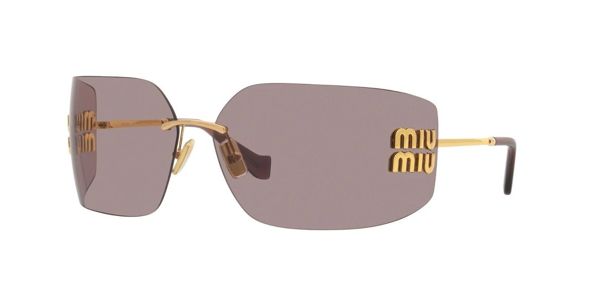 Miu Miu SMU 54YS Gold/Light Purple Brown (5AK0/6I) Sunglasses | eBay US