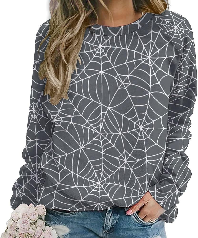80s 90s Womens Crewneck Sweatshirt Casual Loose Fitting Tops Long Sleeve | Amazon (US)
