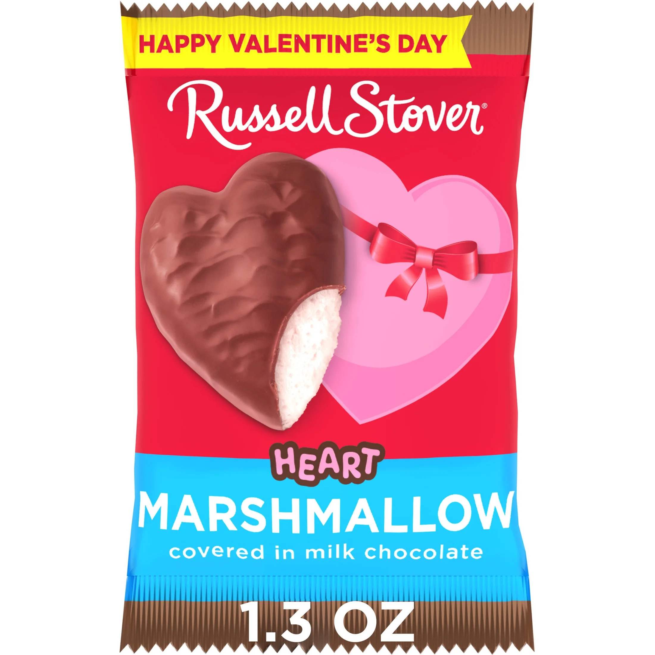 Russell Stover Valentine's Day Milk Chocolate Marshmallow Heart Candy Bar, 1.3 oz. | Walmart (US)