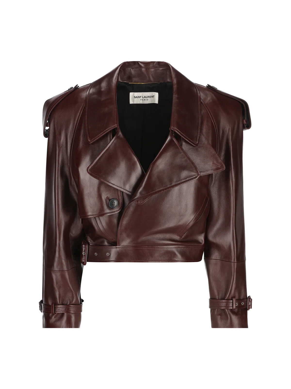 Saint Laurent Long-Sleeved Cropped Jacket | Cettire Global