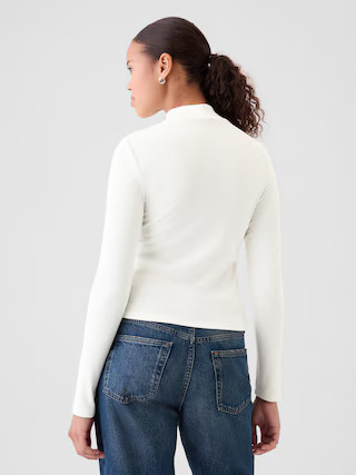 Modern Rib Cropped Mockneck Shirt | Gap (US)