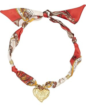 Scarf Necklaces Gold Heart Charms Non-Tarnish Necklaces, Fabric Necklace Handmade Boho Bandana Ne... | Amazon (US)