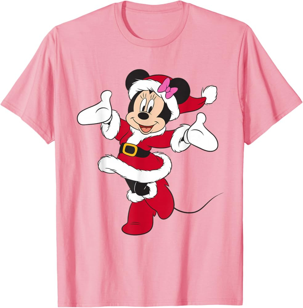 Disney Santa Minnie Mouse Holiday T-Shirt | Amazon (US)