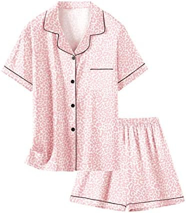 Schbbbta Girls Womens Pajamas, Satin Silky Pjs Set Kids 2Pcs Button-Down Nightwear Sleepwear Gift... | Amazon (US)