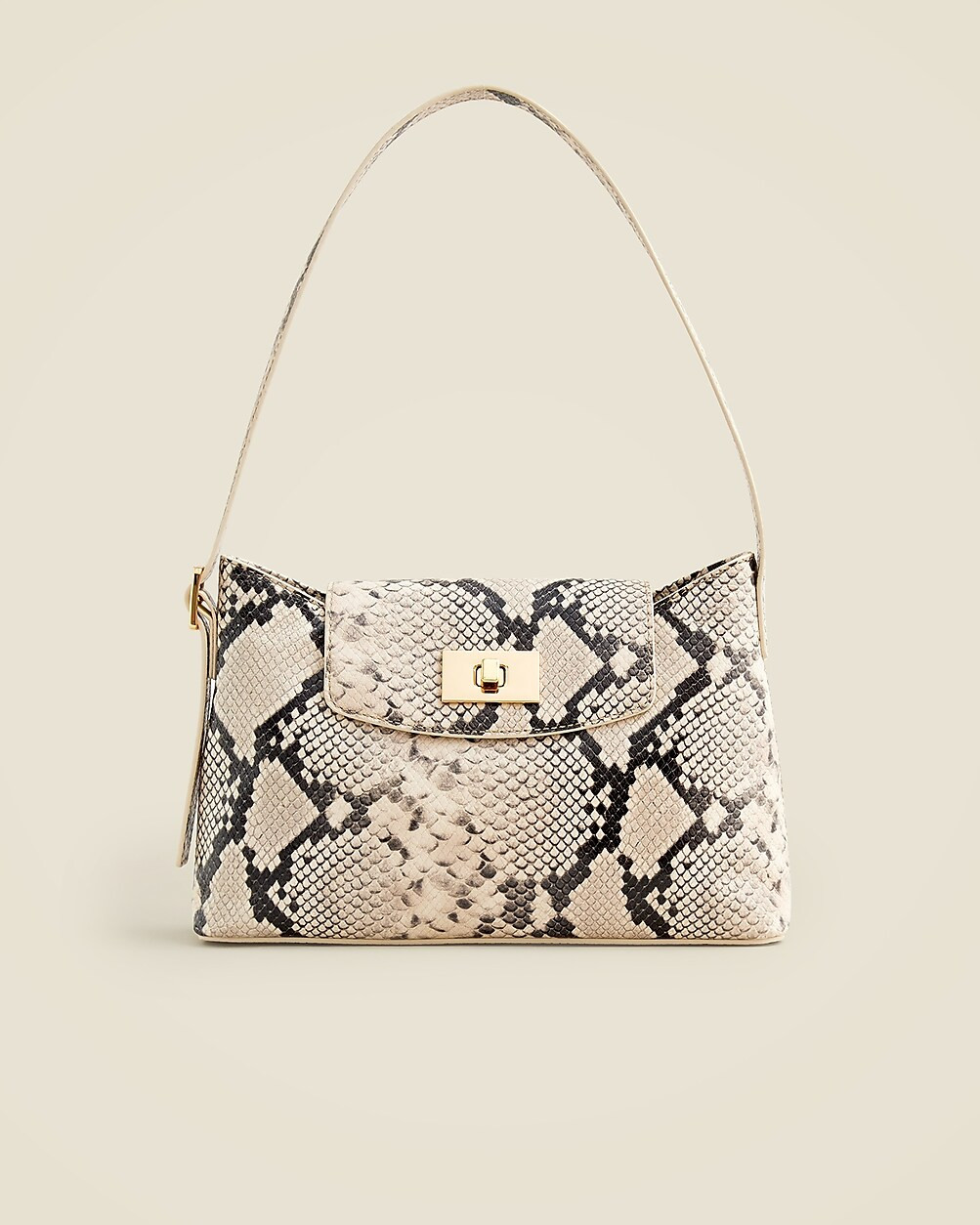 Edie shoulder bag in snake-embossed Italian leather | J. Crew US