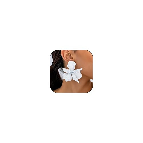 White Flower Earrings for Women Dangle Statement Trendy Floral Stud Earrings Jewelry Spring Summer Dresses Accessories | Amazon (US)