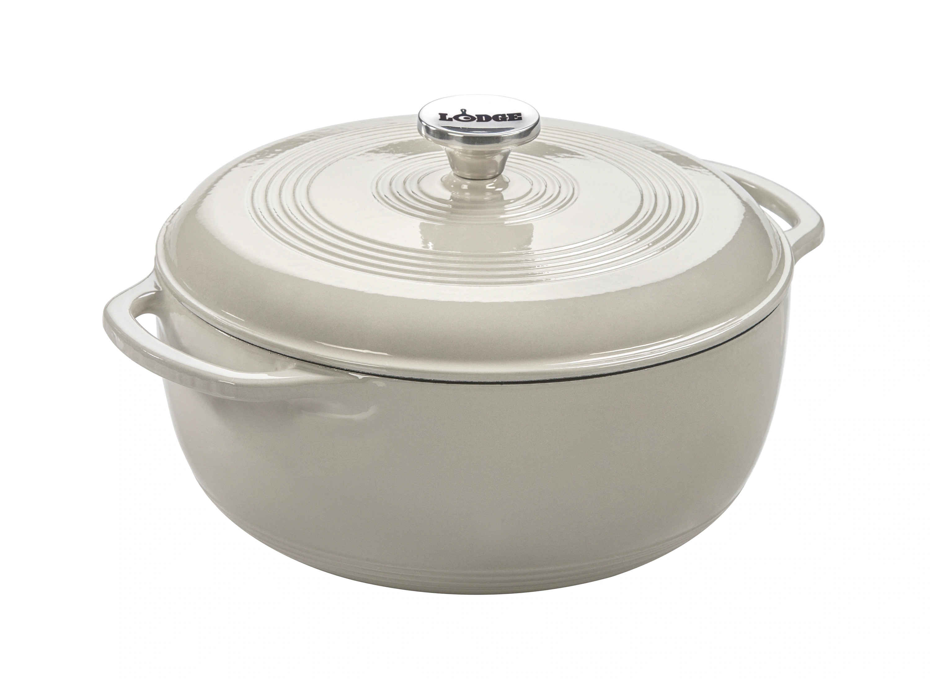 Lodge Cast Iron 6-Quart Cast iron Dutch oven Stainless Steel one_size in White | EC6D13 | Lowe's
