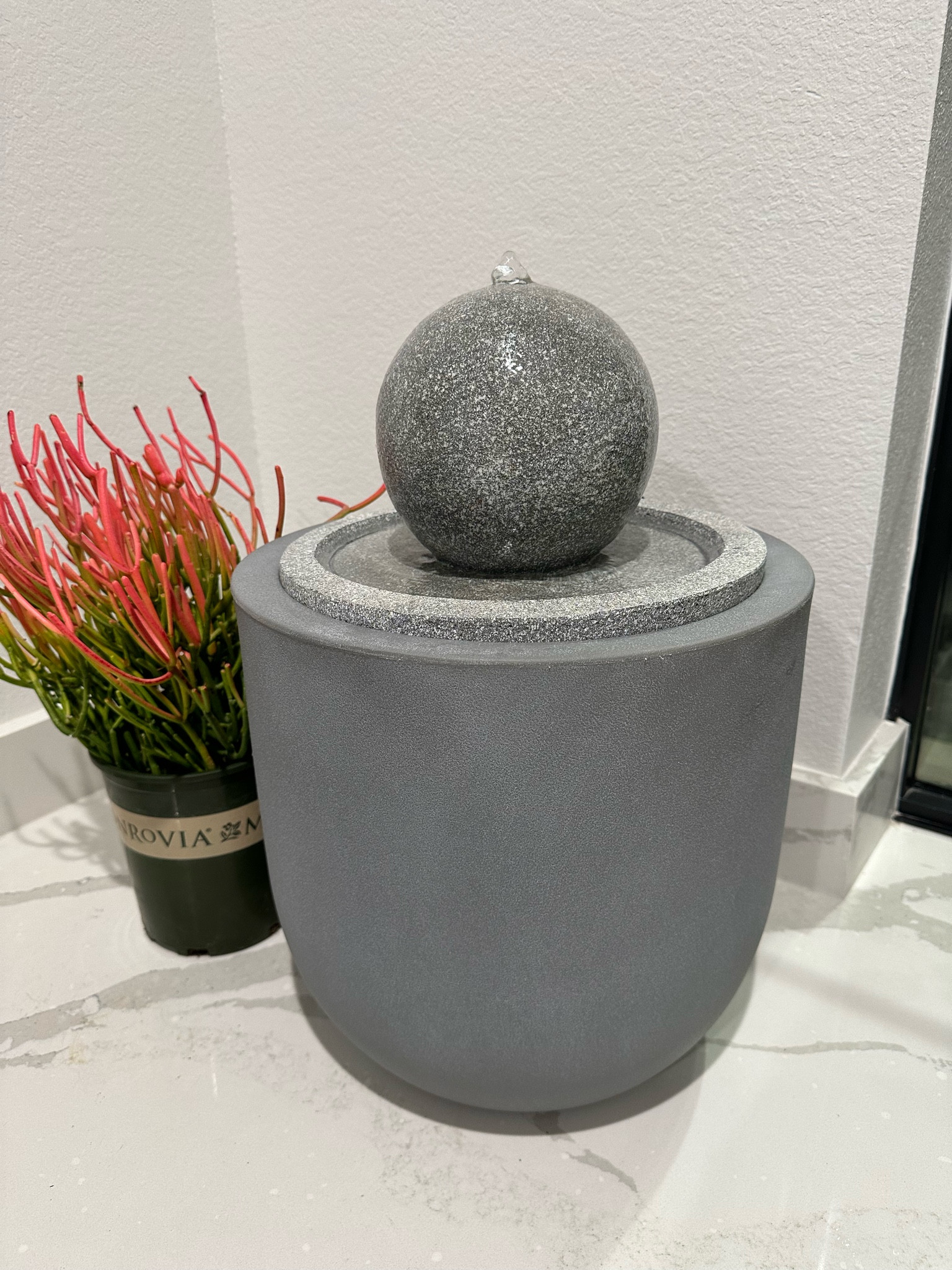 So excited about this better homes & gardens table too water fountain!!! It’s so modern and cute. Walmart find for the win! 🙌🏼  Outdoor decor, bhg, BH&G, patio decor, waterfall, modern decor, spring decor.