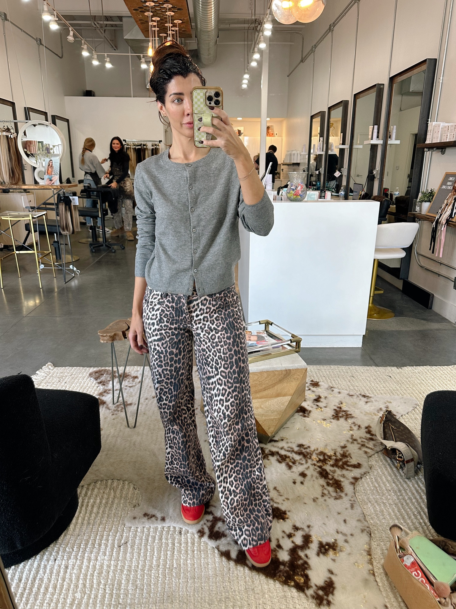 This cardigan is a 10/10 (I have the small) tons a bit oversized I could of sized down a size. And 25 regular in Jeans (tts)! #leopardjeans #casuallook #falllook 

#LTKFindsUnder50 #LTKFindsUnder100 #LTKSeasonal