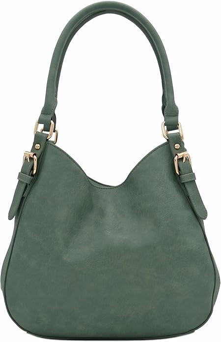 Lightweight 3 Compartment Faux Leather Medium Hobo Bag | Amazon (US)