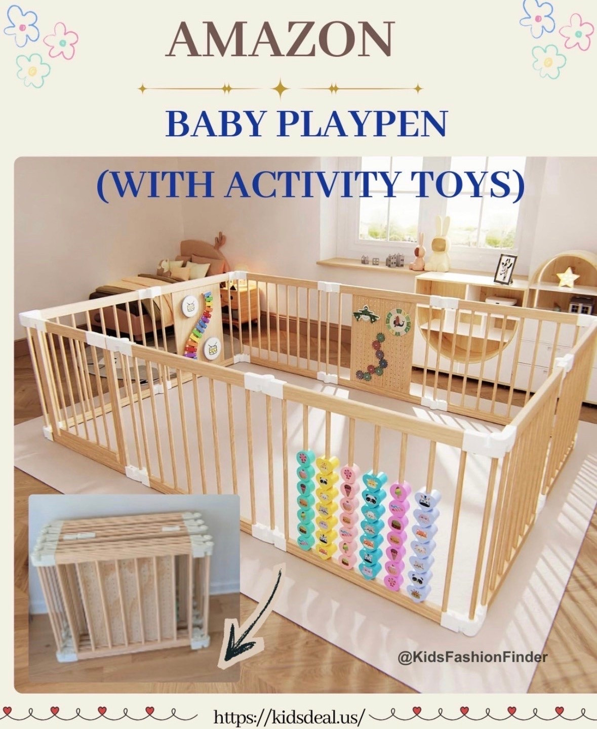Safe + stylish wooden playpen 🤎✨

Super flexible yet sturdy — won’t topple when little ones tug 🙌
Built-in activity panels keep babies engaged & moving 🧸

Spacious enough for play mat, books & toy bins 📚
Natural wood design > plastic 👌 blends beautifully with modern homes

A chic & secure space for your little explorer 💛

#playpen #babyplayroom #modernnursery #momlife #babyessentials

#LTKmomlife #LTKHome