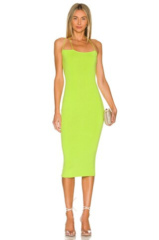 superdown Jacquelyn Midi Dress in Neon Green from Revolve.com | Revolve Clothing (Global)