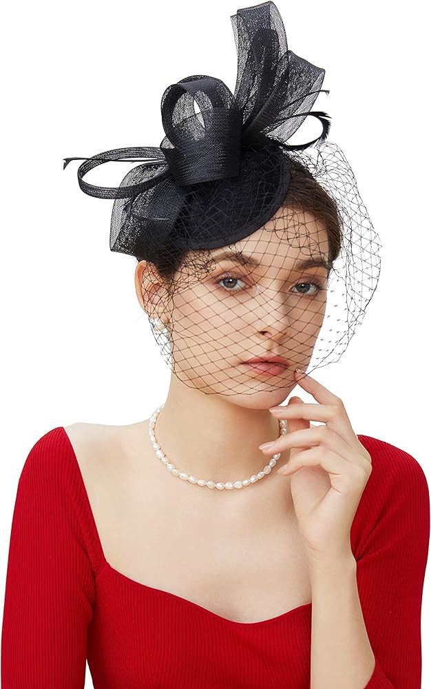 BABEYOND Veil Fascinator Hat for Women Tea Party Kentucky Derby Fascinator Hat Pillbox Hat Feathe... | Amazon (US)