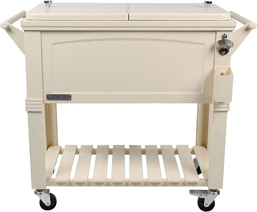 Permasteel 80-Qt Antique Patio Cooler for Outside | Outdoor Beverage Cooler Bar Cart, Rolling Coo... | Amazon (US)
