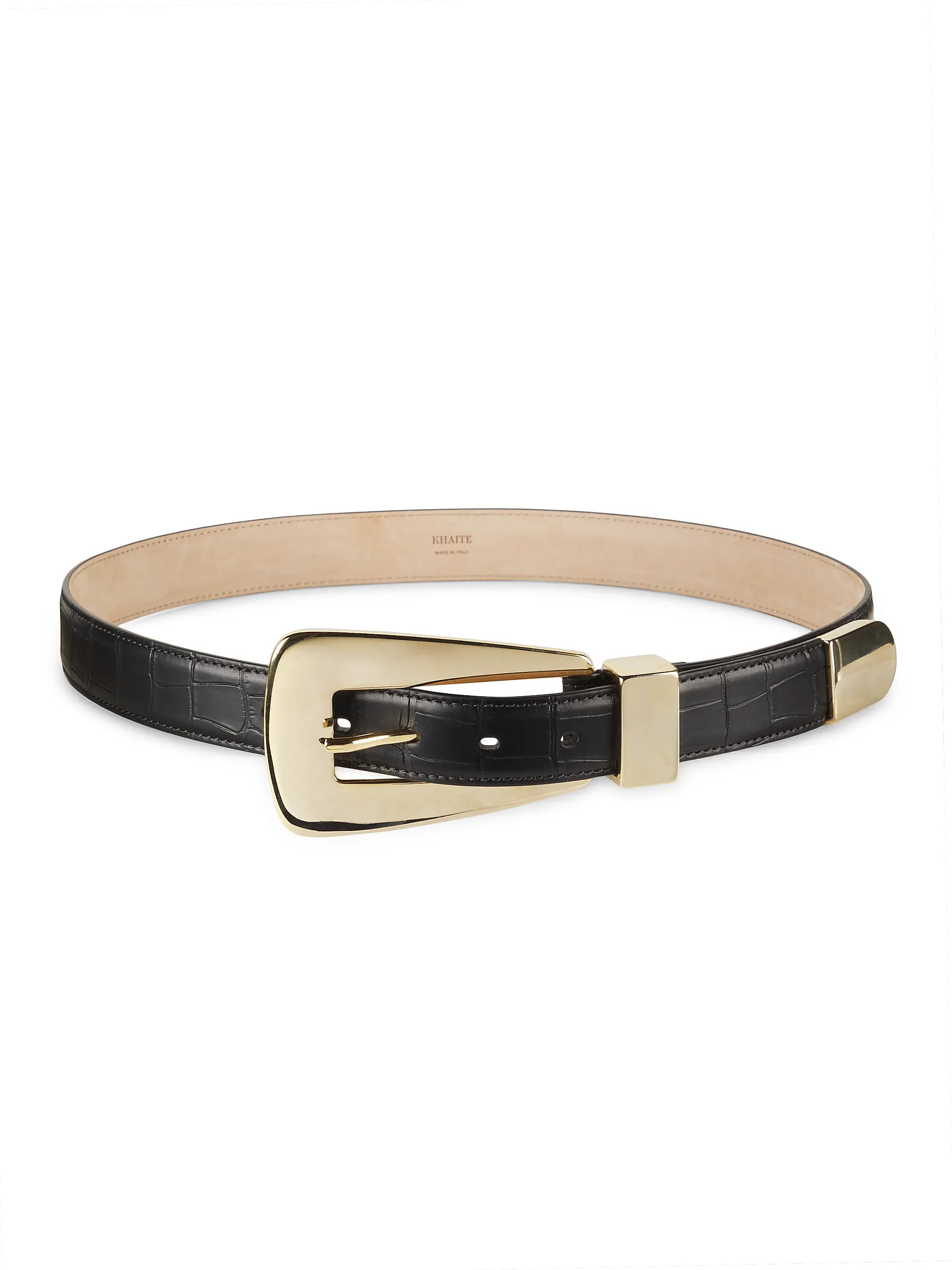 Lucca Leather Oversized Buckle Belt | Saks Fifth Avenue