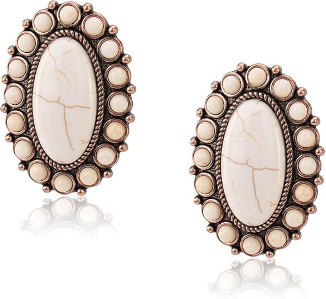Rustic Couture's Western Turquoise Earrings for Women Statement Western Country Everyday Jewelry | Amazon (US)