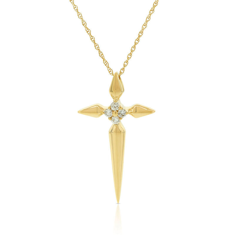 Diamond Cluster Cross Necklace 14K | Ben Bridge Jeweler