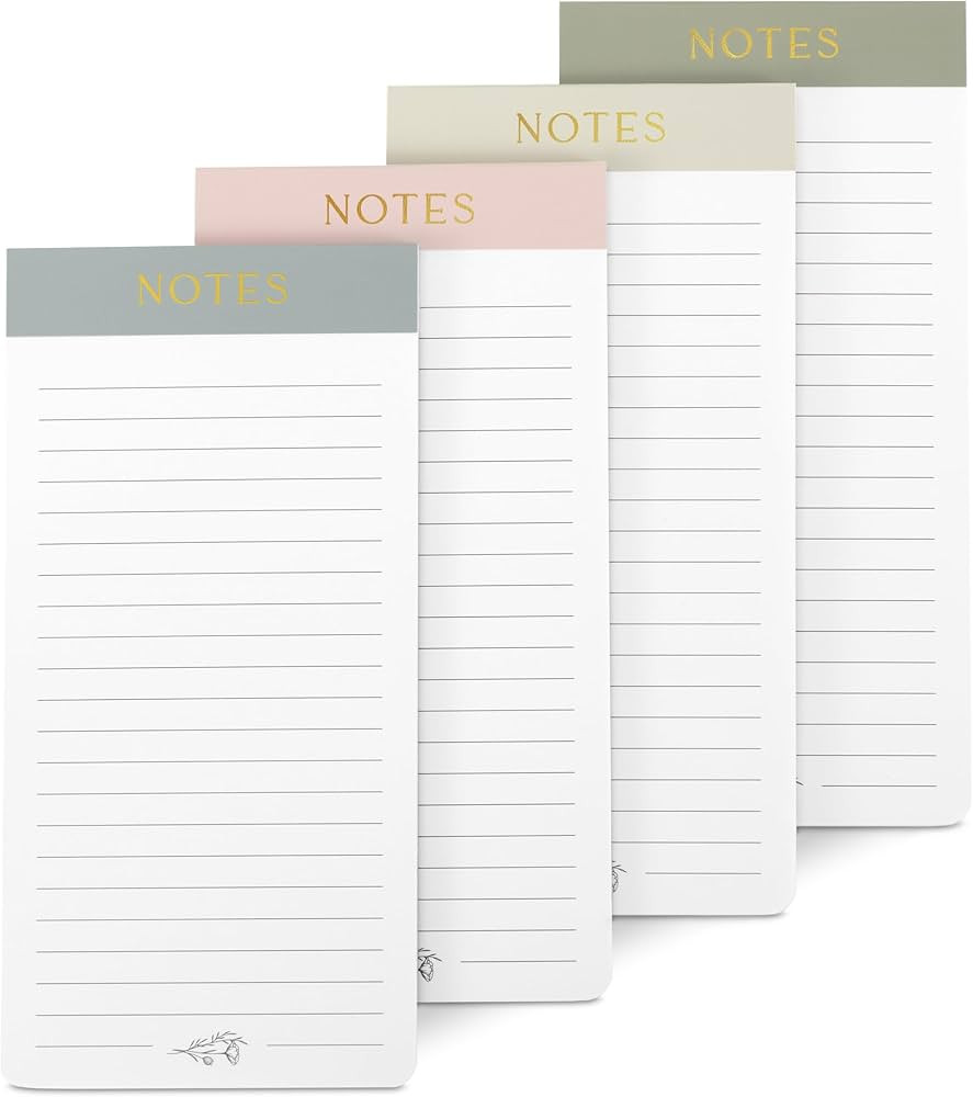 Beautiful Magnetic Notepads for Fridge - Set Of 4 Modern Note Pads With Lined Pages to Easily Wri... | Amazon (US)