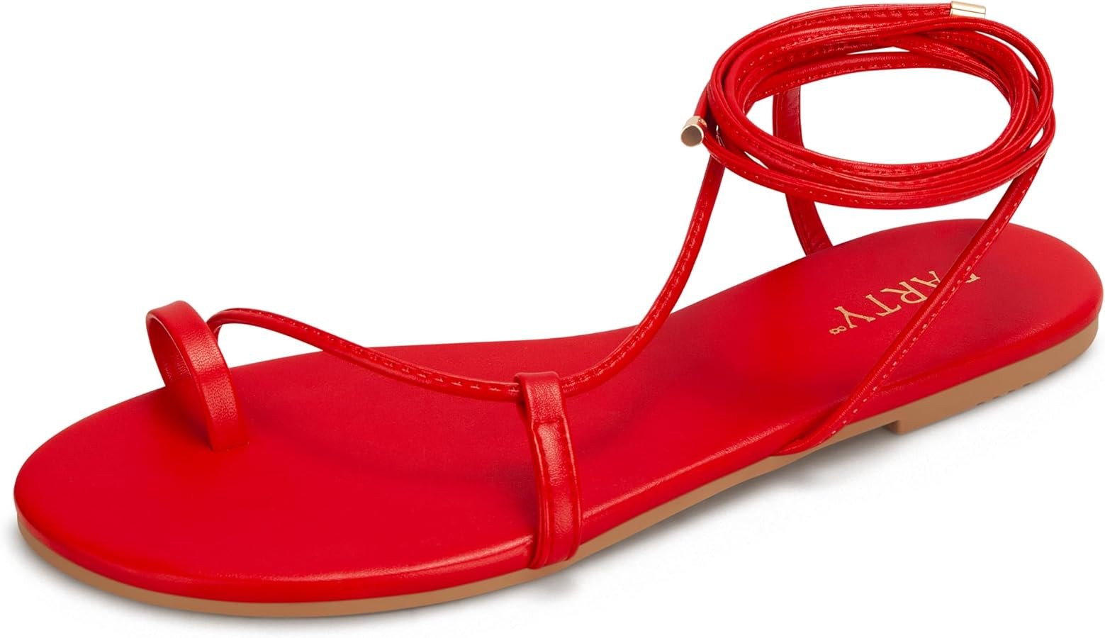 PARTY Women's Strappy Sandals Lace Up Flats Tie Up Shoes Wrap Flip Flop | Amazon (US)