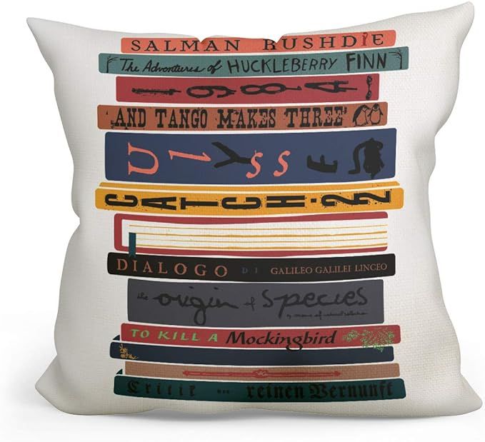 Amazon.com: Ihopes Banned Books Pillow Covers - Funny Library Themed Pillow Case Cushion Cover fo... | Amazon (US)