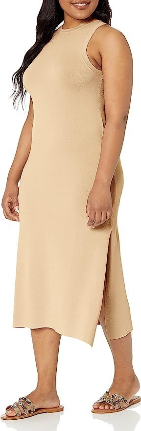 Amazon.com: The Drop Women's The Drop Women's Gabriela High Neck Cut-In A-Line Side Slit Maxi Swe... | Amazon (US)