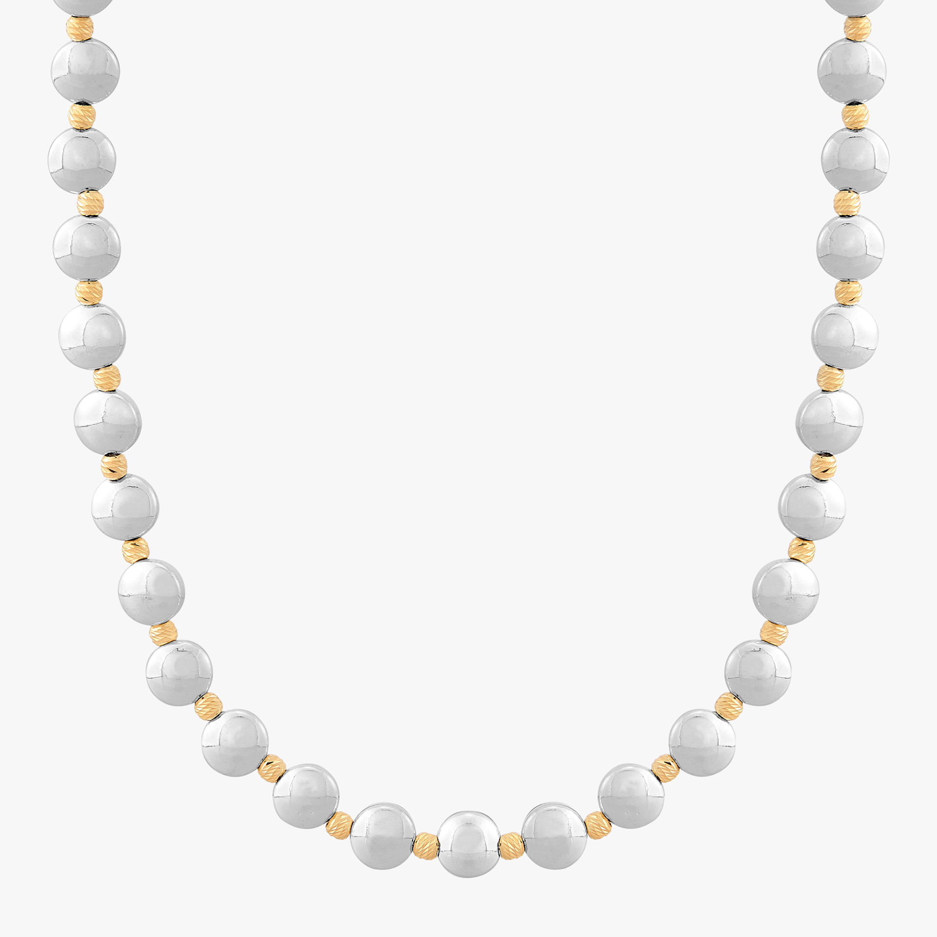Silpada 'Limitless' Sterling Silver with 14K Yellow Gold Plating Hematite Beaded Necklace, 18" + ... | Silpada