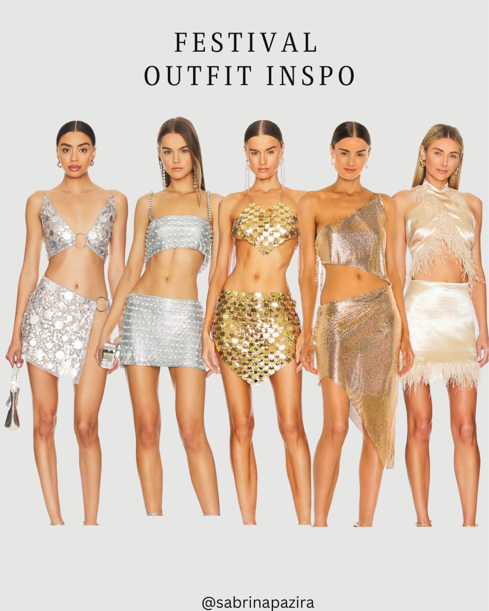 Festival outfit inspiration, silver, gold, sequins, metallic, shimmer, two piece sets, trendy, Coachella, music festival, concert 

#LTKSeasonal #LTKunder100 #LTKstyletip