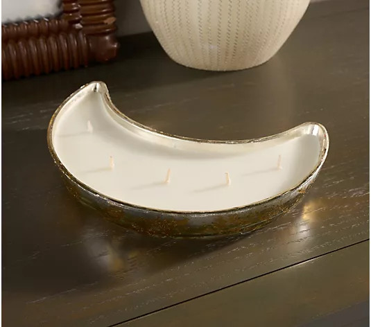 Cozy Cottage by Liz Marie Cresent Moon Mercury Glass Candle - QVC.com | QVC