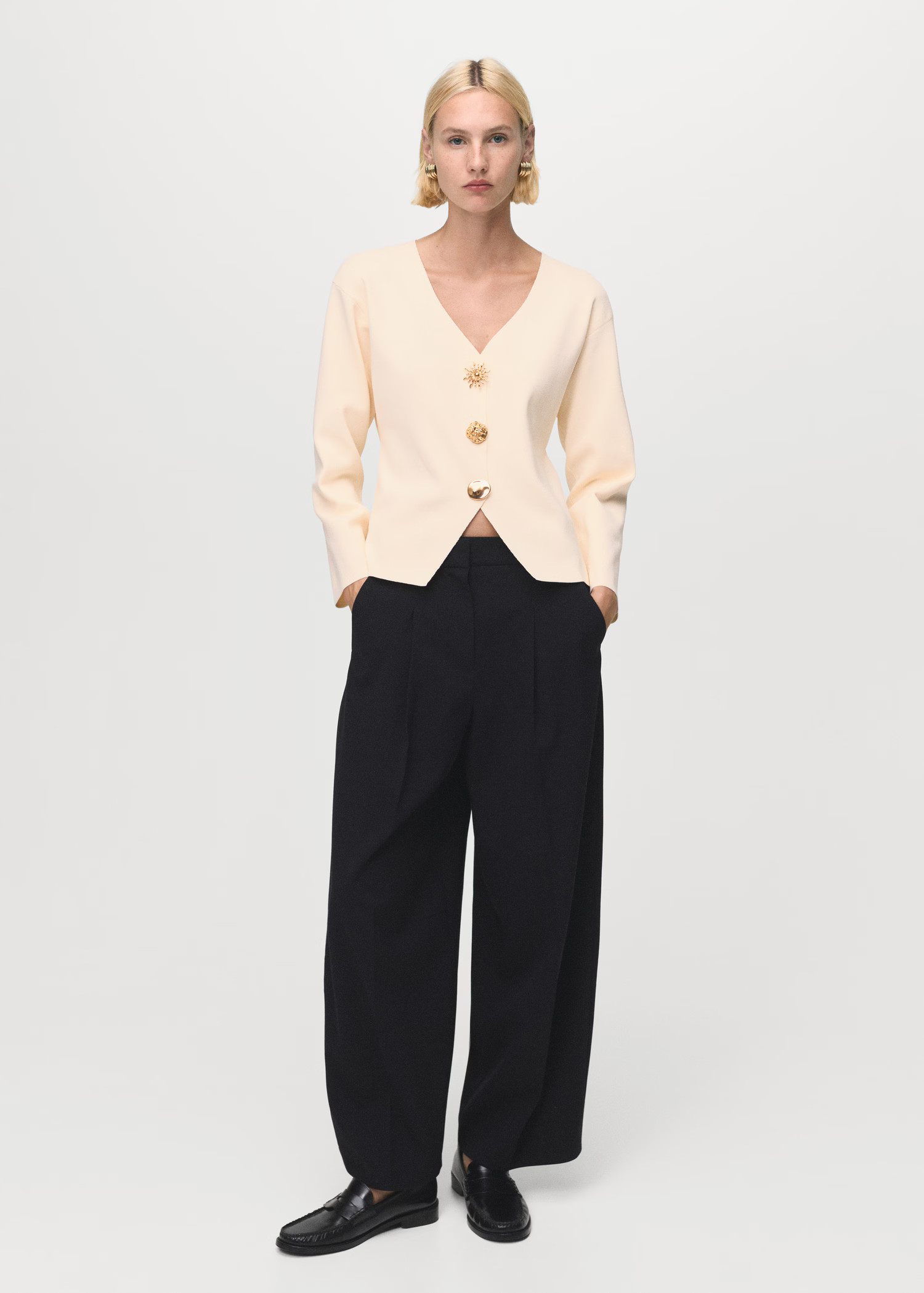 Knitted jacket with jewel buttons - Women | MANGO USA | Mango (US/MX/AU)