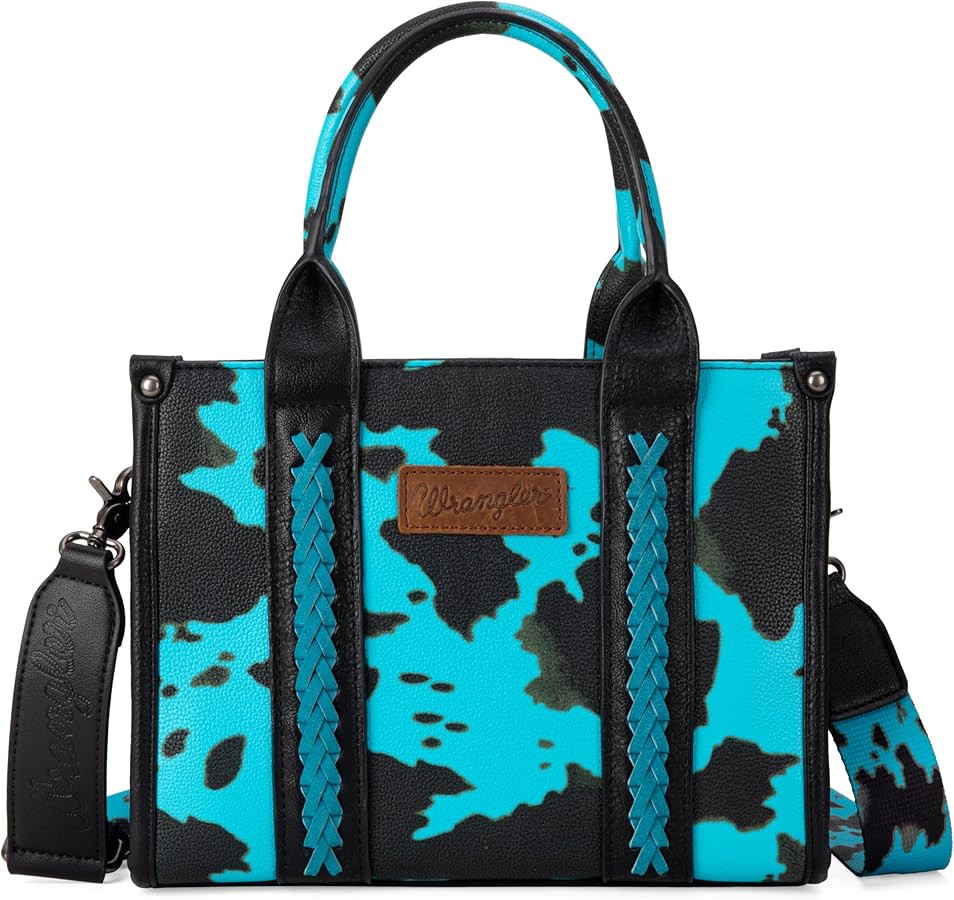 Wrangler Cow Print Tote Bag for Women Western Purse Boho Top Handle Satchel Handbag with Signatur... | Amazon (US)