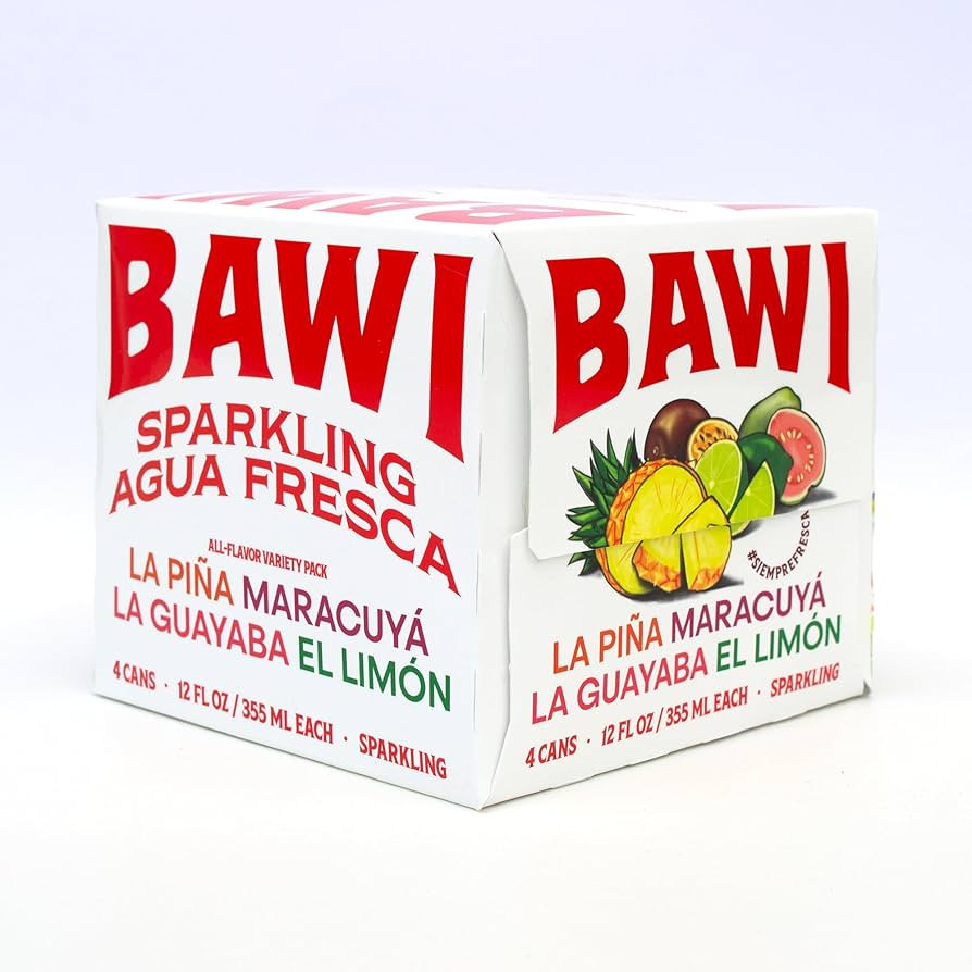 Bawi Sparkling Agua Fresca, 4 Pack Sparkling Water, Plant-Based, Low Calorie, Less Sugar, Mexican... | Amazon (US)