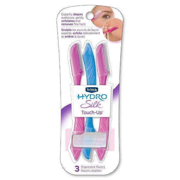 Schick Hydro Silk Touch-Up Multipurpose Exfoliating Facial Razor and Eyebrow Shaper - 3ct | Target